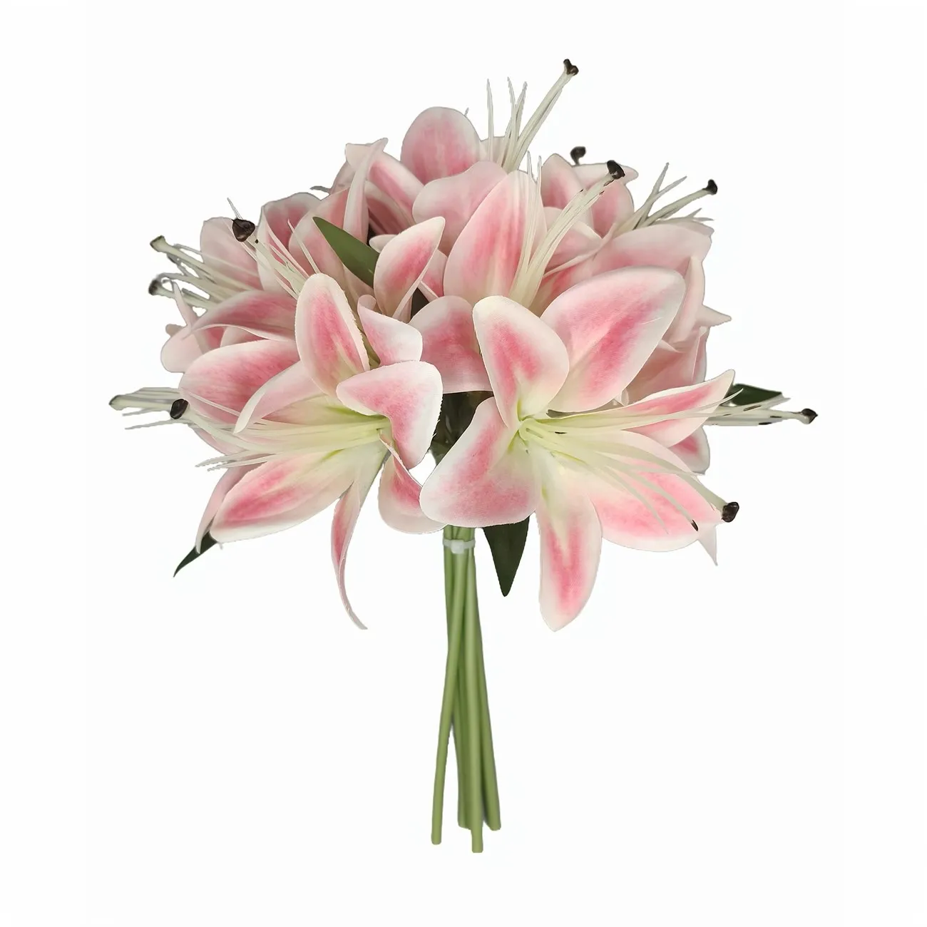 33 cm Künstlicher Lilienstrauß 3D-Gedruckte Realistische Lilien-Blumen für Wohnzimmer Schlafzimmer Arbeitszimmer Neujahr Heimdekoration – Detail 7