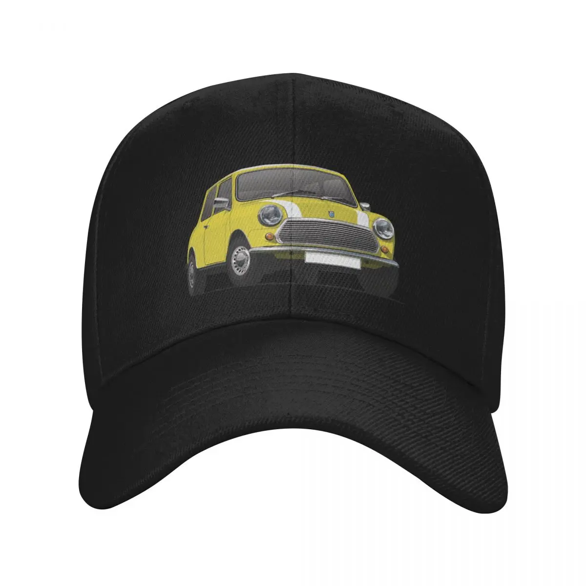 

Yellow Red Austin Morris Mini with white stripes Baseball Cap Hat Man For The Sun Trucker Hat Women's Hats Men's