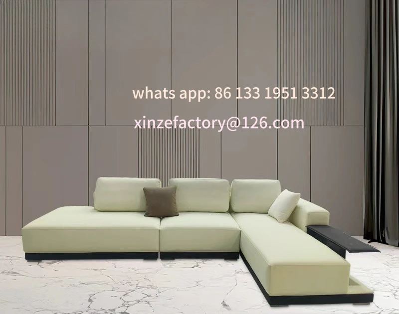 

Customizable Simulation Leather Art Sofa Italian Minimalist Living Room Corner Size Unit Wabi Sand Wind Module Combination