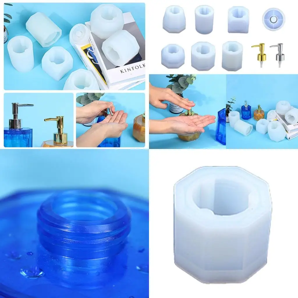 Hand Sanitizer Bottle Epoxy Resin Mold Soap Pump Bottle Silicone Mould DIY Crafts Home Decoration Ornaments Casting Tools