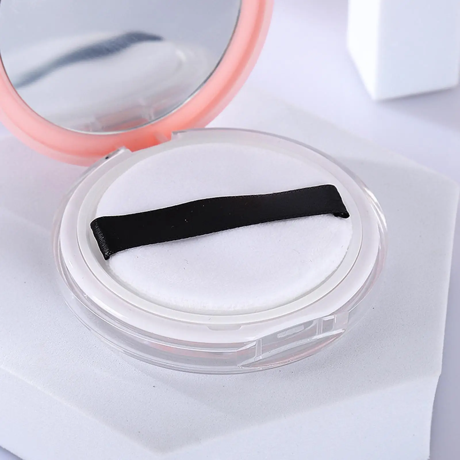 Empty Loose Powder Makeup Box with Mesh Sifter Mirror Puff Compact Refillable Portable Holder for Foundation Blush