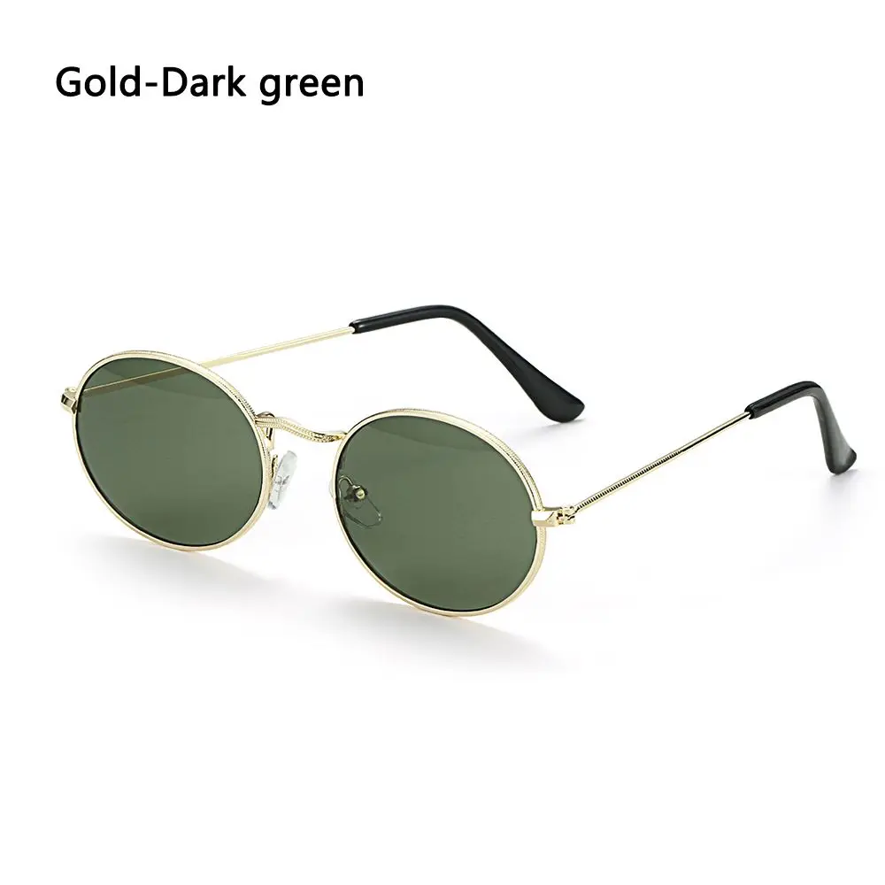 Vintage Oval Style Sunglasses Woman Round Retro Sun Glasses For Male Metal Small Frame Mirror Classic Oculos De Sol Feminino