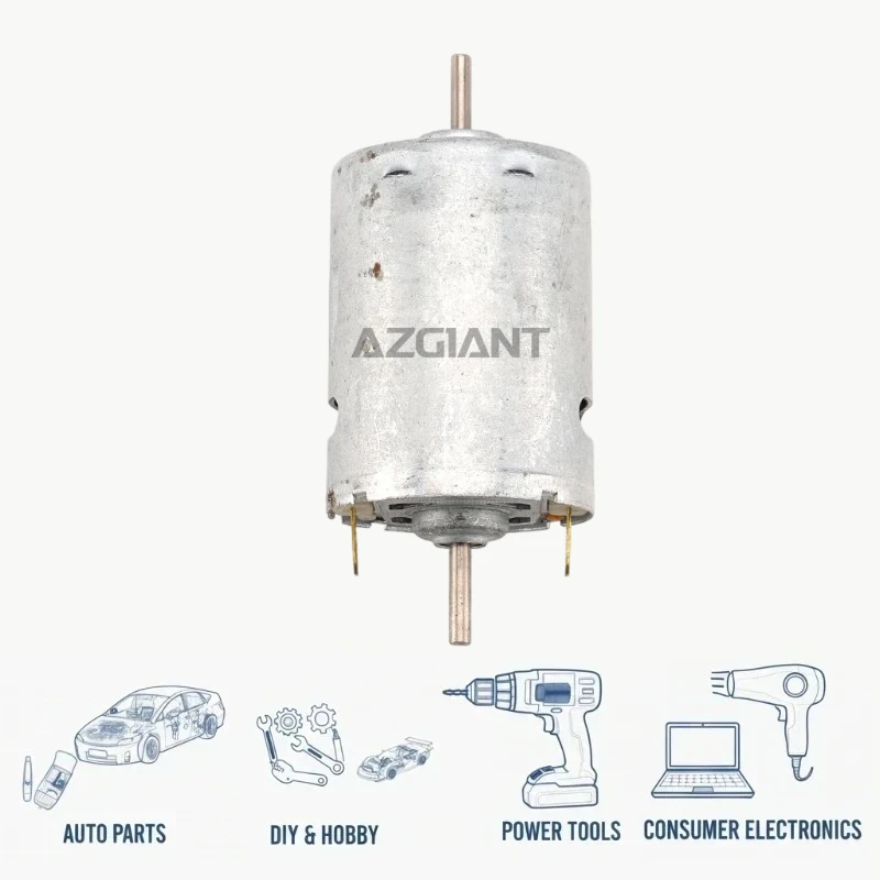 AZGIANT Small Motor DC 12V 64mm Axis Low Noise Anti-Rust for Car Lock Block&DIY Toy&Electric Tool&Scientific Experiments