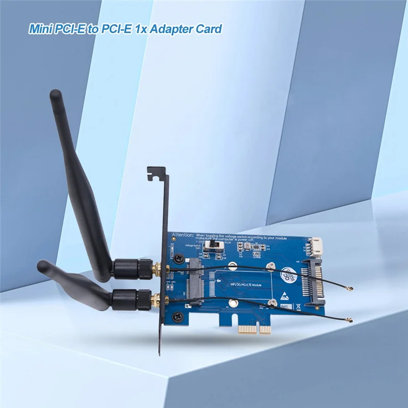 AT12 واي فاي وحدة صغيرة PCI-E اكسبرس إلى PCI-E 1X بطاقة محول 3G/4G إلى PCI-E مجلس التنمية 2 هوائيات