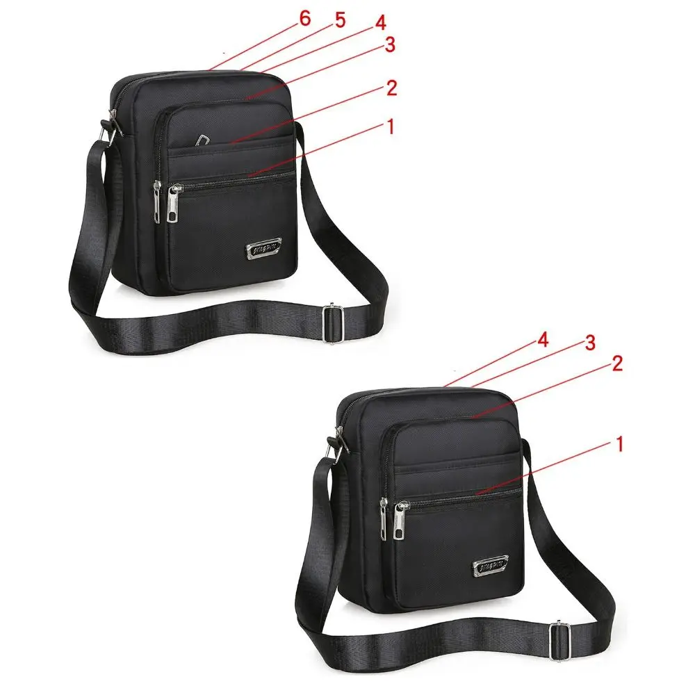 Fashion Men Shoulder Bag Business Leisure Large Capacity Portable Handbag Multilayer Waterproof Nylon Crossbody Bag Travel Bag