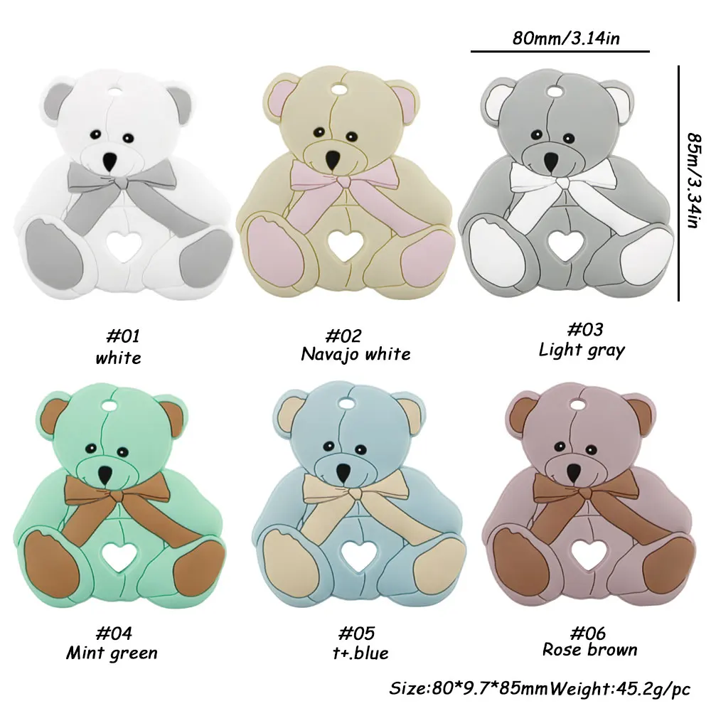 Kovict New Stuffed Bear Silicone Beads Clips For Jewelry Making Jewelry Accessories Charms For Bracelet DIY Necklace