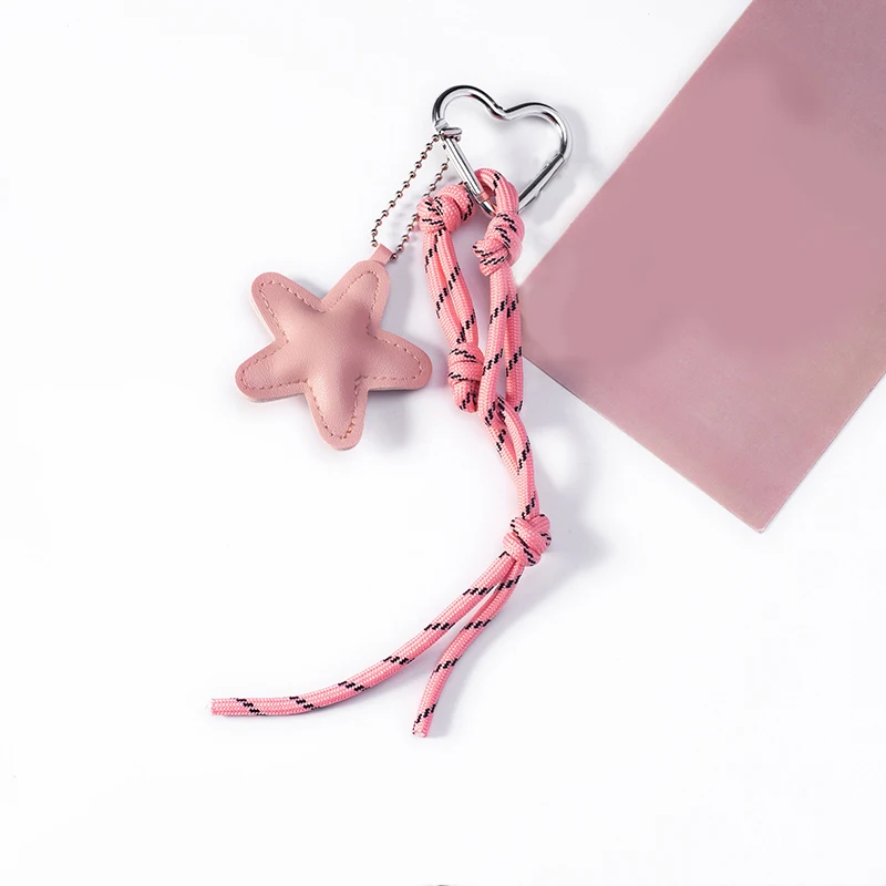 Bag Key Chain Simple Style Phone Pendant Chain Star Charm Strap Braided Rope Bag Hanging Decors Jewelry Gift Decoration