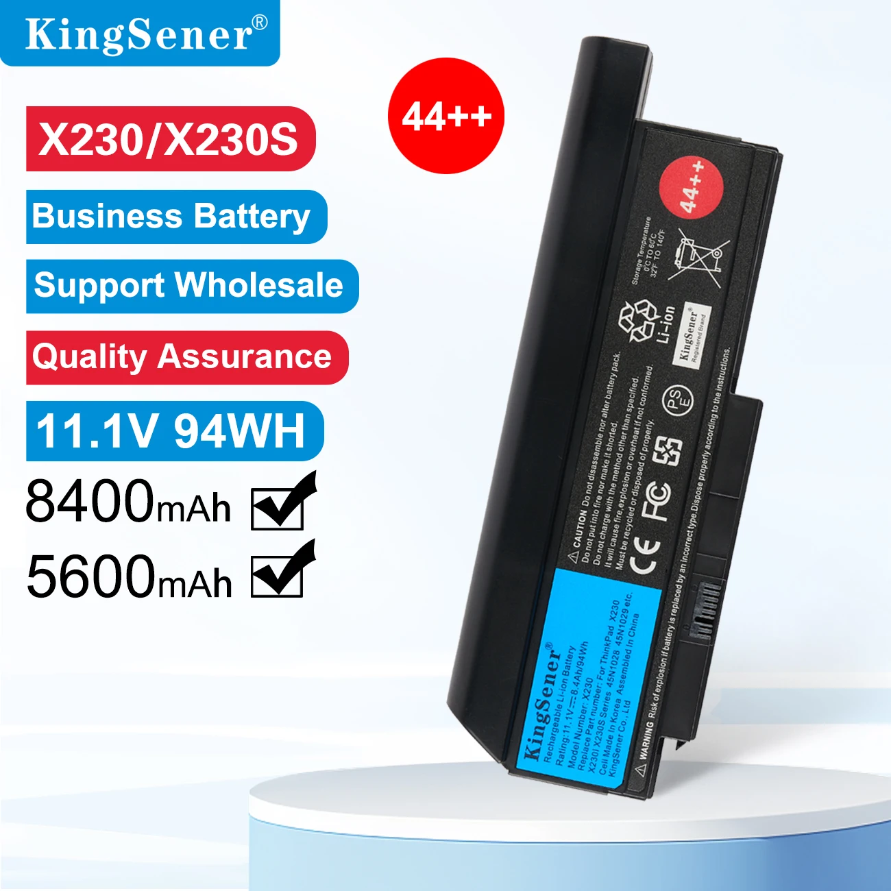 

KingSener Laptop Battery For Lenovo Thinkpad X230 X230I X230S 45N1024 45N1022 45N1023 45N1029 45N1033 5.6Ah/63WH 44+