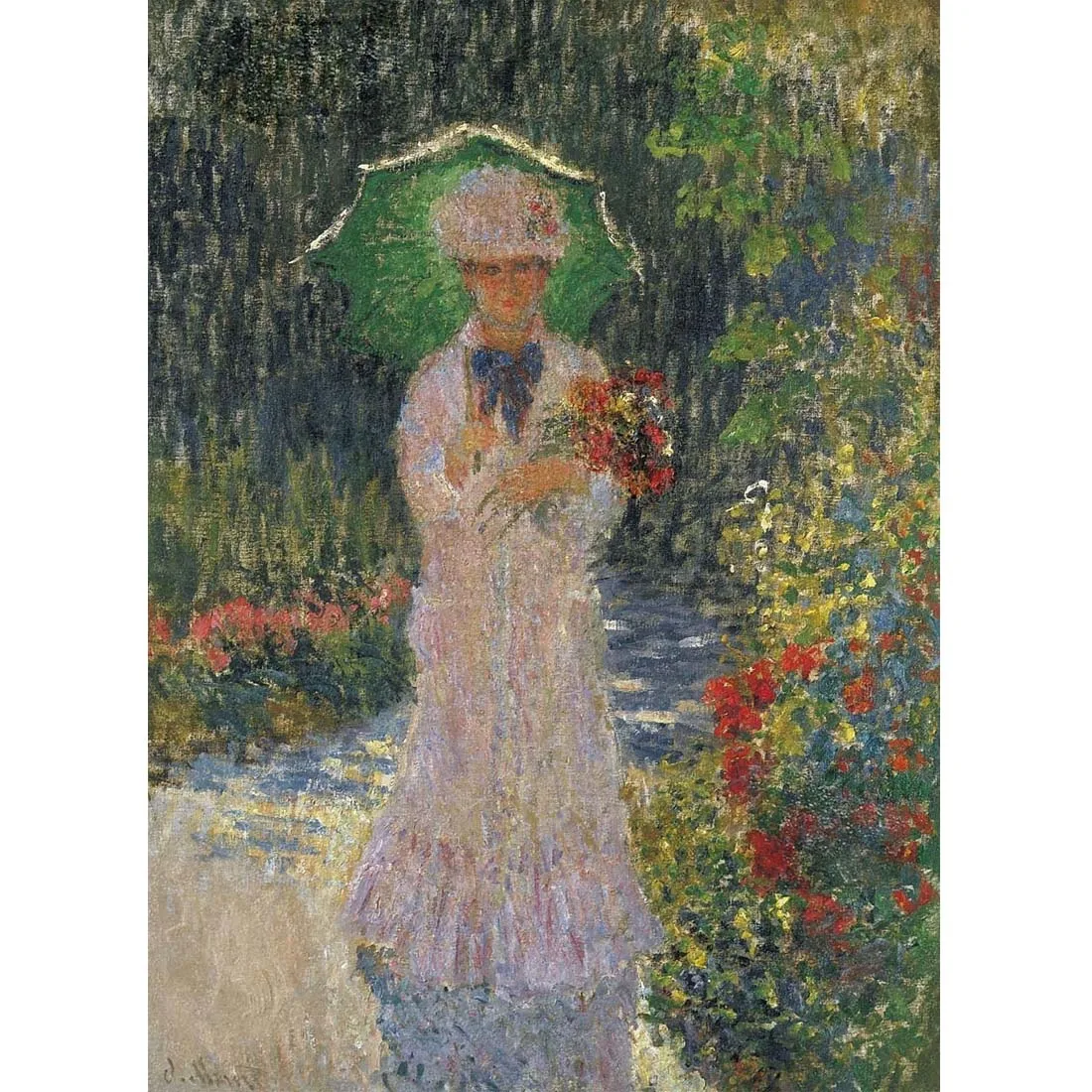 

Camille with Green Parasol by Claude Monet Hand Painted Impressionist landscape Oil Painting Wall decoration picture art