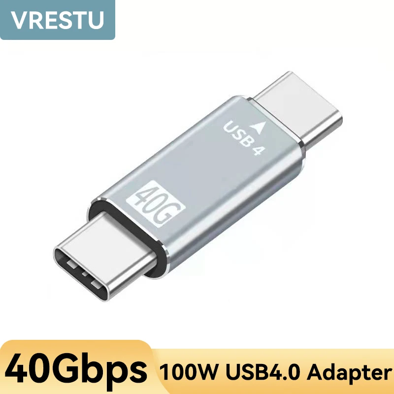 USB 4.0 3.0 Type C Adapter USBC Male to Male 40G 10GB Data Sync Convertor xtender for Macbook Laptop PD 100W Transfer Connector