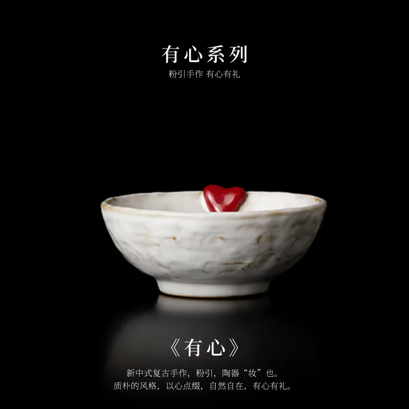 

Retro Heart-shaped Ceramic Bamboo Hat Bowl, Handcrafted Creative Ramen Bowls Household Tableware Thickened High-end Personalized