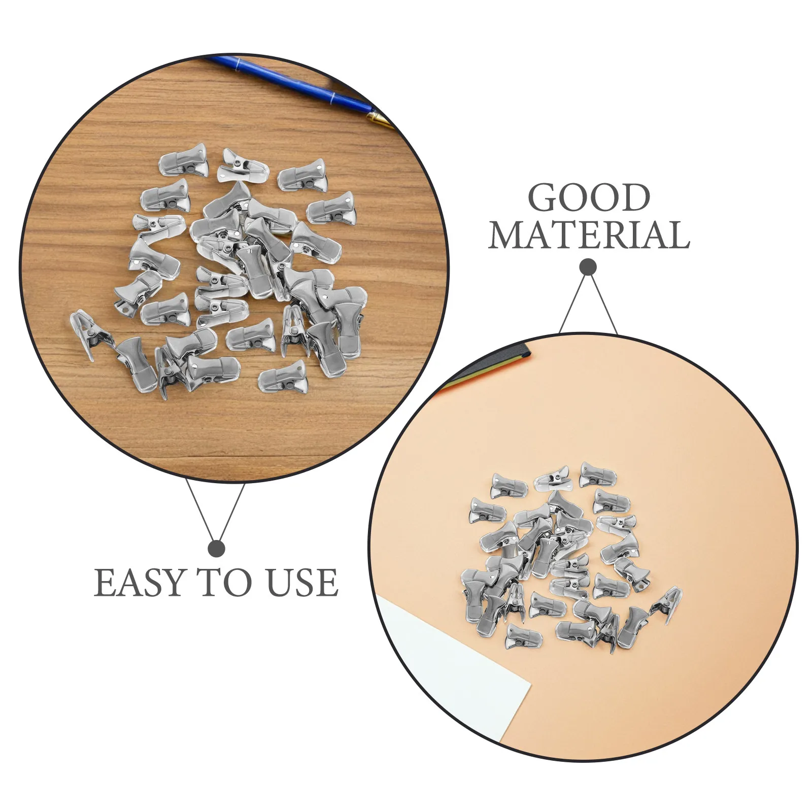 60Pcs Mini Metal Alligator Clip Holders Non Slip Flat Mouth Clip for Office Id Badge Craft Paper Name Tags Lanyards