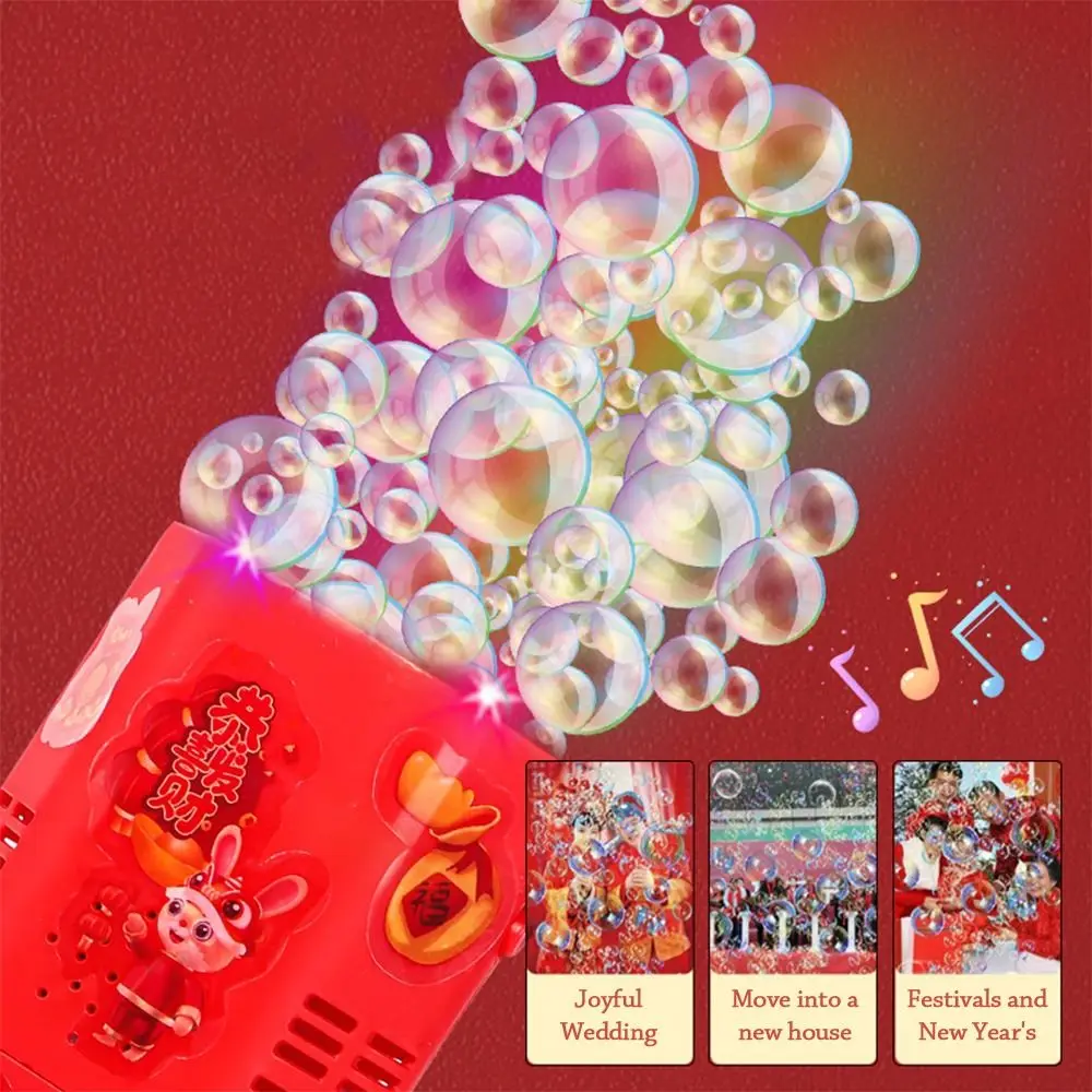 Fashion Colorful Lights Electric Bubble Machine Sound Electric Bubble Machine Red Automatic Bubble Machine Toys Kids Toys