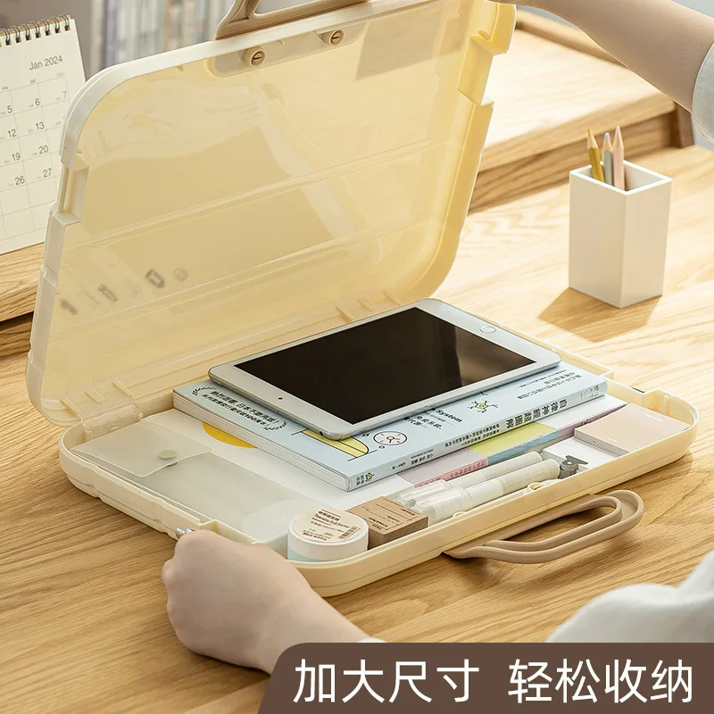 حقيبة مستندات بلاستيكية محمولة مطورة حديثًا، مجلد حقيبة الجهاز، حقيبة معلومات الخط A4، تخزين المواد الورقية للاختبار #2