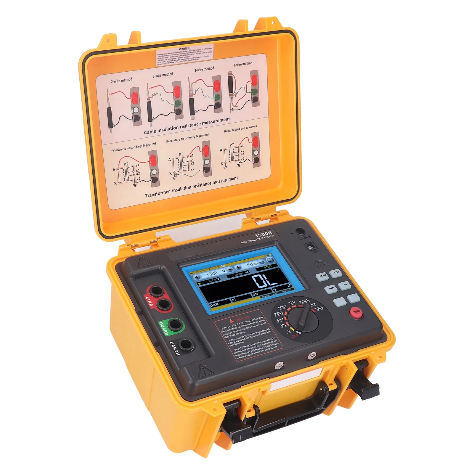 Hoogspanning Isolatieweerstandstester Weerstand Megohmmeter LCD-scherm Spanningscapaciteit Stroomtestgereedschap   ﻿