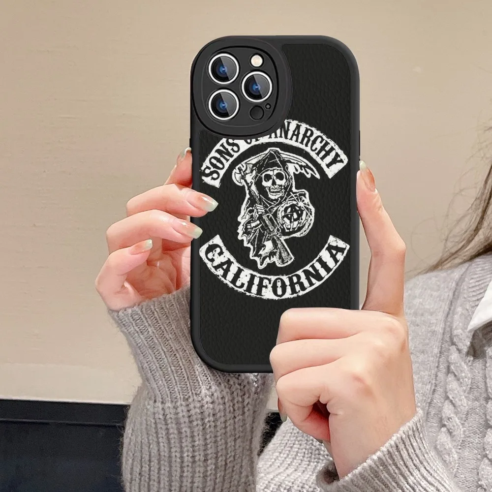 Sons Of Anarchy TV Phone Case Hard Leather For IPhone 16 15 14 13 12 Mini 11 14 Pro Max Xs X Xr 7 8 Plus Fundas