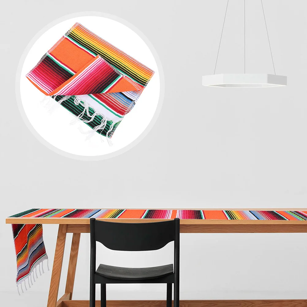 

Mexican Style Table Runner Chic Dining Table Cover Decorative Tablecloth Serving Holiday Party Banquet Picnic Decor