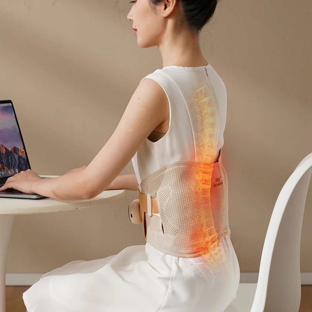 قابل للتعديل الظهر هدفين حزام داعم الصحة الرفاهية الخصر العضلات قرع الساخن التخسيس مدلك تنفس قطني آلام الجسم