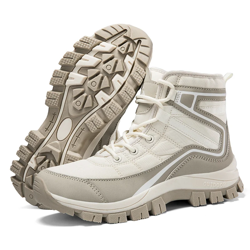 Winter Woman Anti Slip Outdoor Hiking Shoes Women High-Top Trekking Boots Mountain Shoes Plush Warm Snow Boots Dropshipping