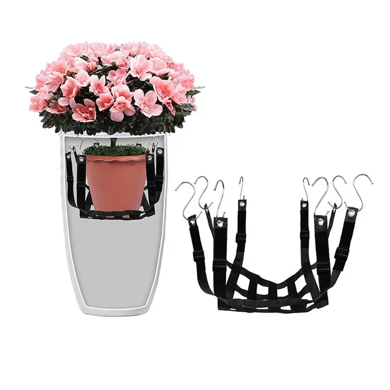 A69E2X Adjustable Height Planter Inserts Elastic Planter Lift Riser Insert With Hooks Planter Inserts For Pots Planter