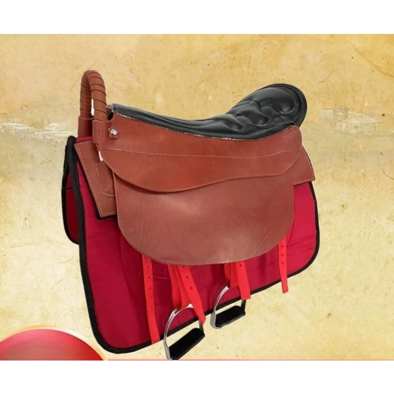

Saddle full set accessories free shipping pure cowhide double saddle travel saddle parent-child couple rider