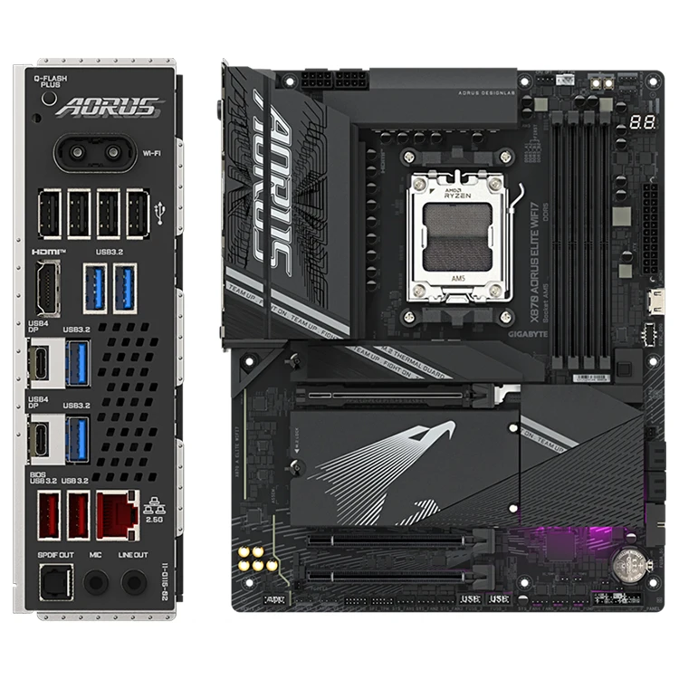 X870 AORUS ELITE WIFI7 AM5 Socket ATX AI PC Motherboard Upports AMD Ryzen 9000/8000/7000 Series CPU Gaming Motherboard