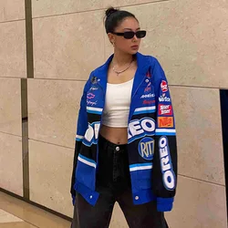 Hot Selling Spring 2024 Women's Hip-Hop Punk Printed Jacket Outdoor leisure Sports Motorcycle Style Lapel Jacket