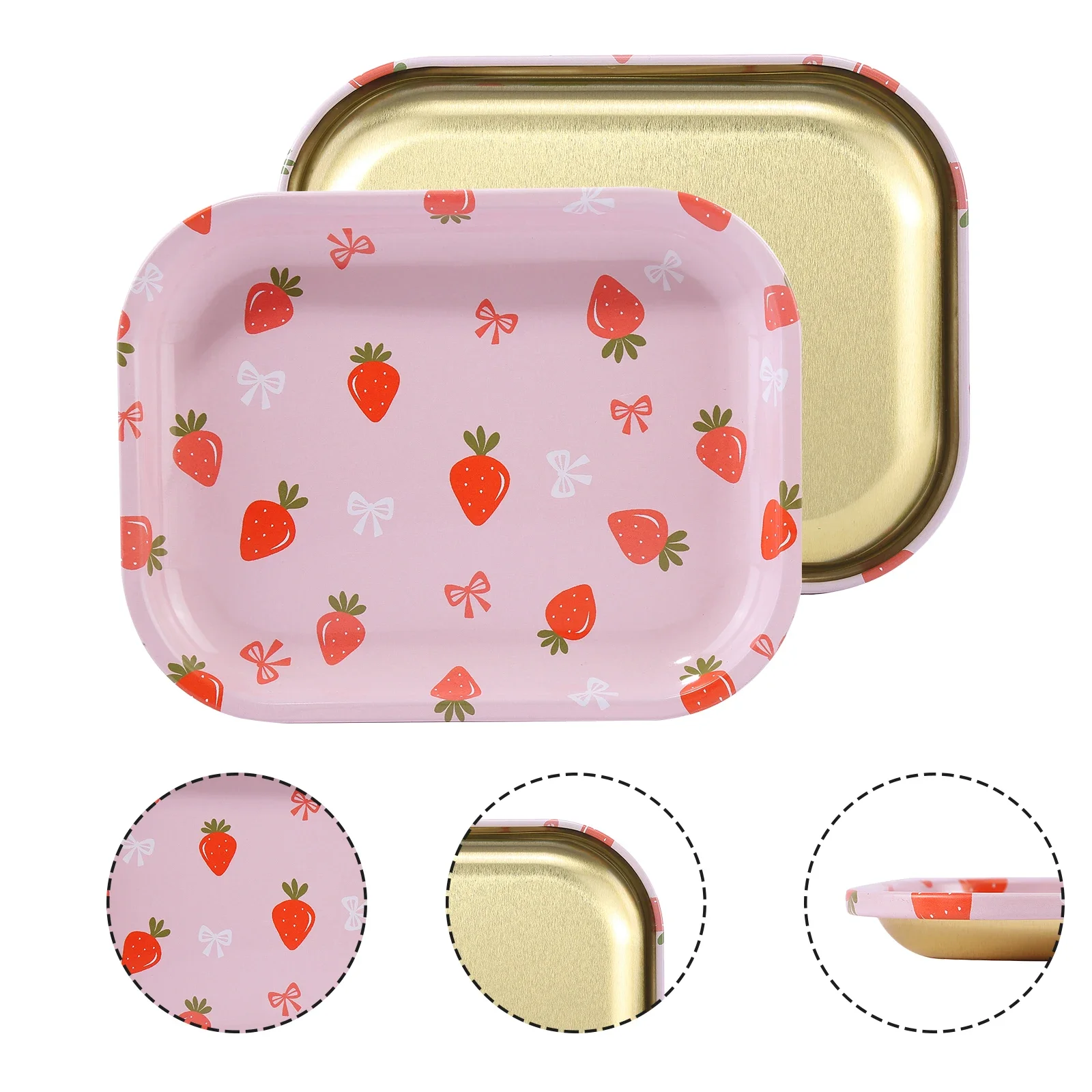 Plateau de roulage métal rose 5.5x7 pouces - usage example