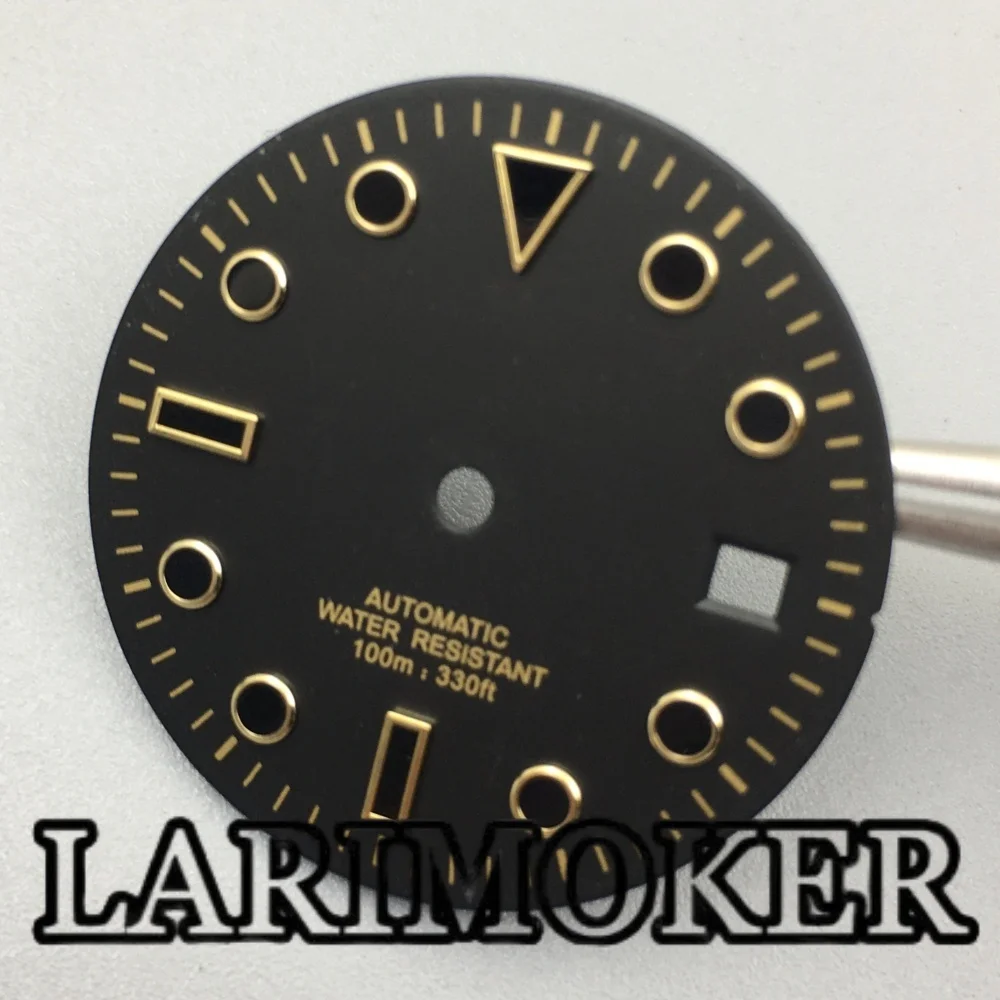 LARIMOKER 29 مللي متر NH35 PT5000 ساعة الطلب مع ساعة الأيدي العقيمة أسود أبيض ساعة وجوه الحركة التلقائية الملحقات