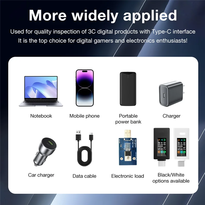 

【New-Sale】KWS-1902L Type-C Current Voltage Monitor 4-30V 0-8A Color Display Amp Volt Ammeter Detector Power Off Storage