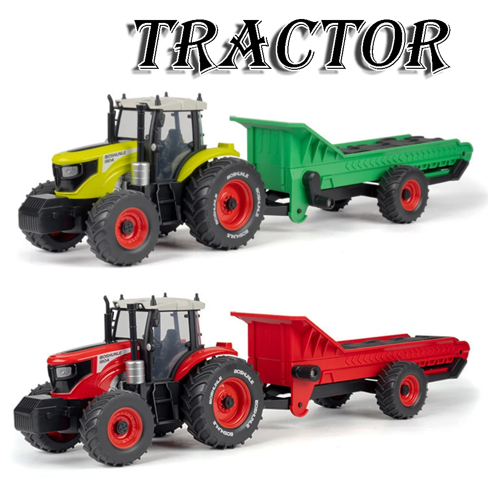 

Масштабная модель 1:24, сельскохозяйственный конвейер, ленточный трактор, игрушка из сплава, литой под давлением передний колес, рулевое управление, звуковой свет, детские интерактивные игрушки