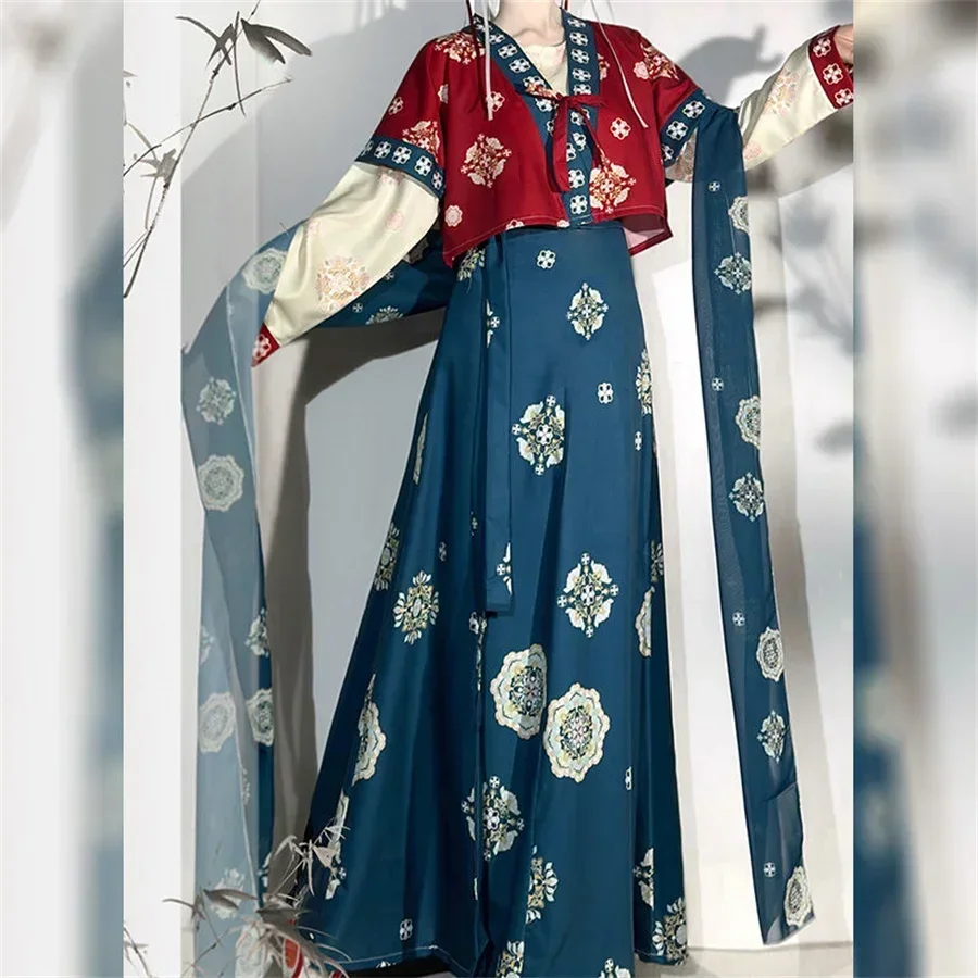 2026-アンティークスタイル中国ドレス伝統的な漢服服古着レトロ女性漢服現代スタイル春レディーススーツ