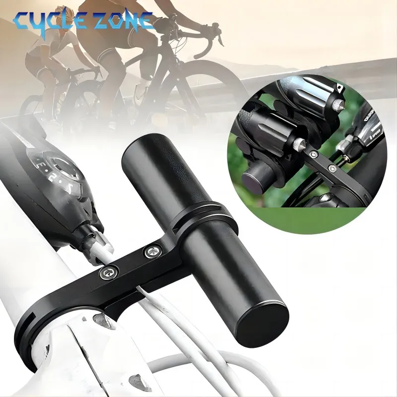 10CM Bicycle Handlebar Extended Bracket MTB Bike Headlight Mount Extented Bar Road Mountain Bike Handlebar Extender Rack Parts