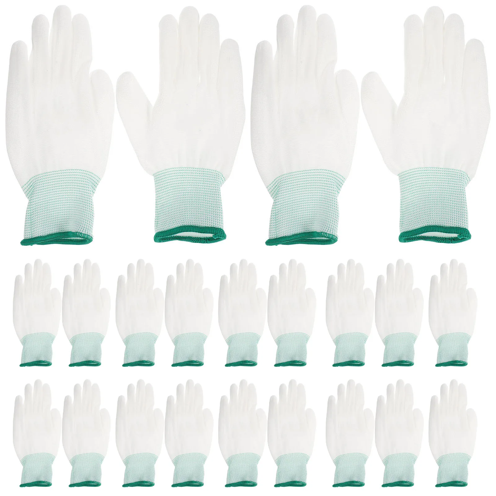 Non slip Pu Coated Gloves Lightweight Breathable Anti static Fingerless Gardening White Nylon Cut Resistant