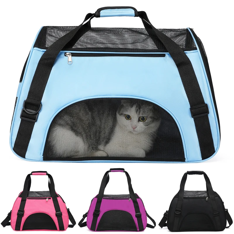 Cat Bags Soft-Sided Portable Dog Carrier Mesh Breathable Carrier Bags for Cats Dogs Comfort Foldable Handbag Pet Transport Bag