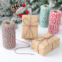 Christmas Cotton Cords Rop Twines Merry Christmas Decor For Home 2024 Navidad New Year Gifts Decor Packing Craft Wrapping Gift