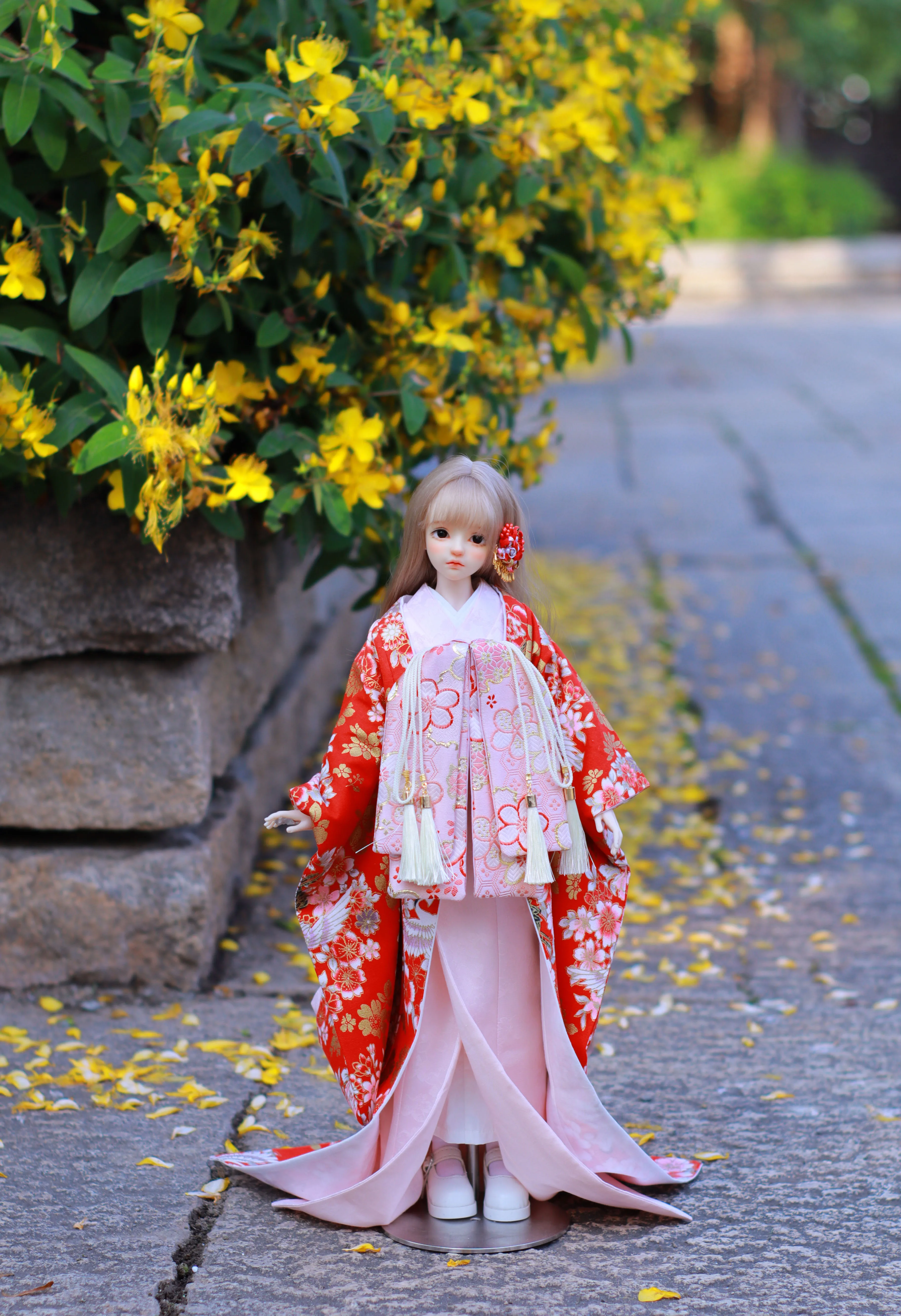 BJD Japanese Ancient Costume Outfit Oiran Kimono For 1/4 1/3 DD Girl ID75 Uncle Doll Clothes Accessories Customized Size A2216
