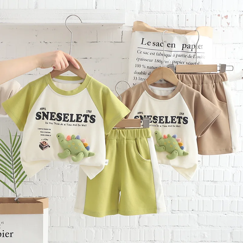 

New Summer Baby Boys Clothes Suit Children T-Shirt Shorts 2Pcs/Sets Toddler Girls Clothing Infant Casual Costume Kids Tracksuits