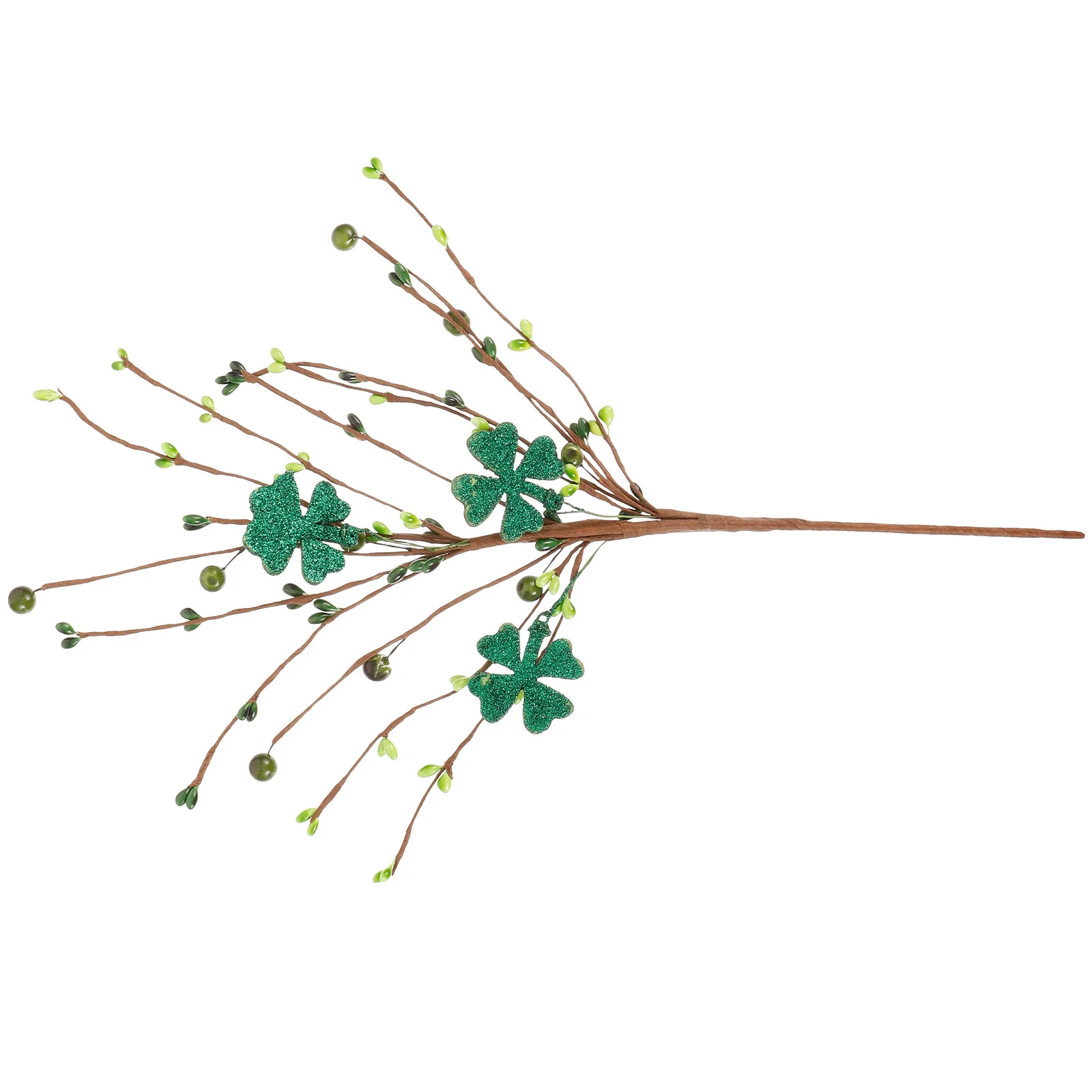 

Simulated Four-leaf Clover Fake Plants Decors Tall Greenery Stems Artificial Shamrock Picks Plastic