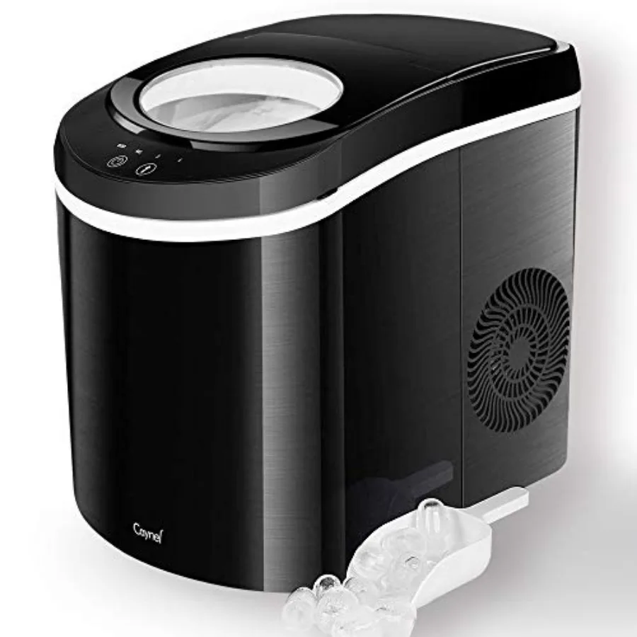 Countertop Ice Maker Machine 9 Ice Cubes Ready in 6 Mins - 26LBS/24Hrs, LED Indicator Lights Compact Portable Ice Cube Maker wi
