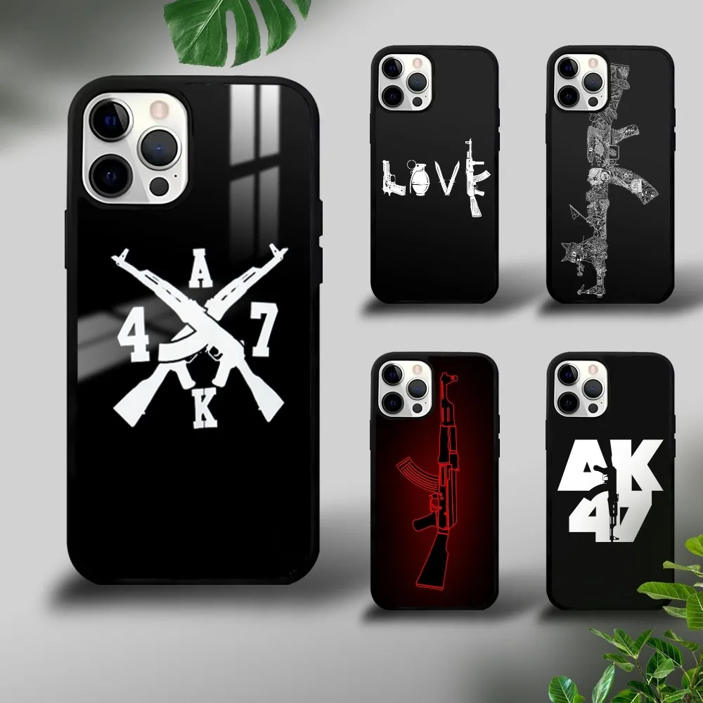 Ak-47 King of Guns Phone Case For iPhone 16 15 14 13 12 11 Pro Xs Max Mini Plus Celulares Hard Funda