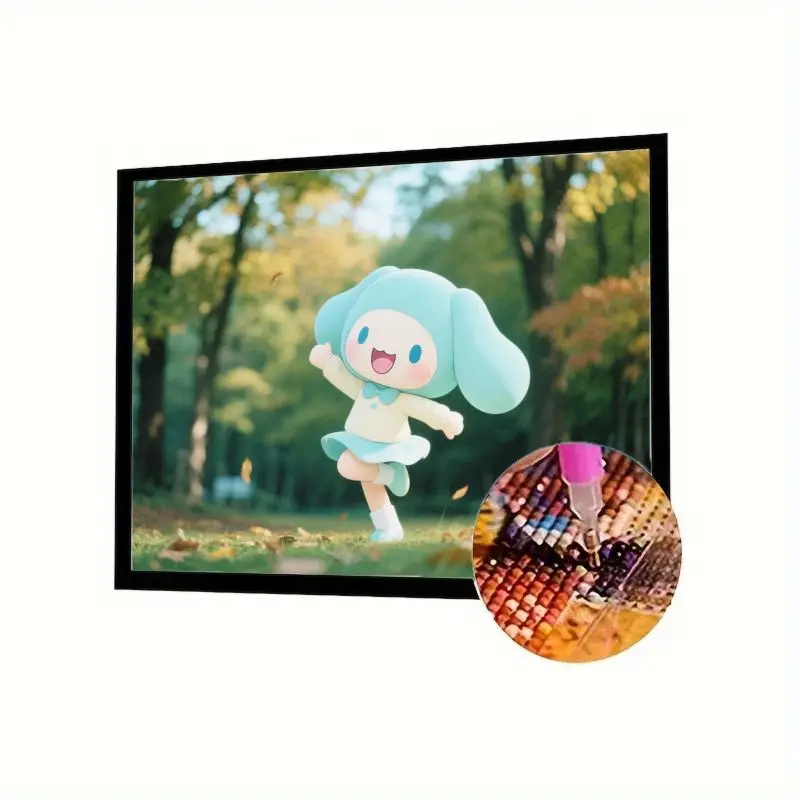 

1 шт., 5D набор для алмазной живописи «сделай сам», очаровательный синий пушистый мультяшный персонаж, радостно танцующий осеннюю лесную сцена, полный дрель