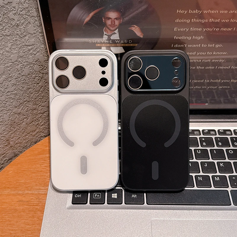 Bonbonfarbene Kontrast-Acryl-Rückabdeckung für MagSafe Handyhülle für iPhone 17 Pro Max 15 14 16 Pro Max Stilvolle Glas-Handyhülle