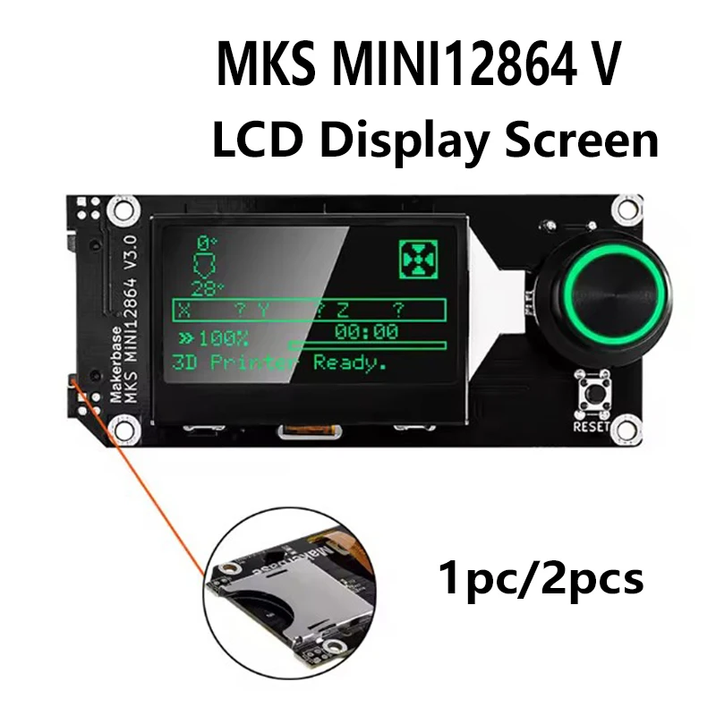 3D Printer Accessories Control Board Fit MINI12864 V3 SD Card Side Insertion Positive Insertion Display Screen Motherboard