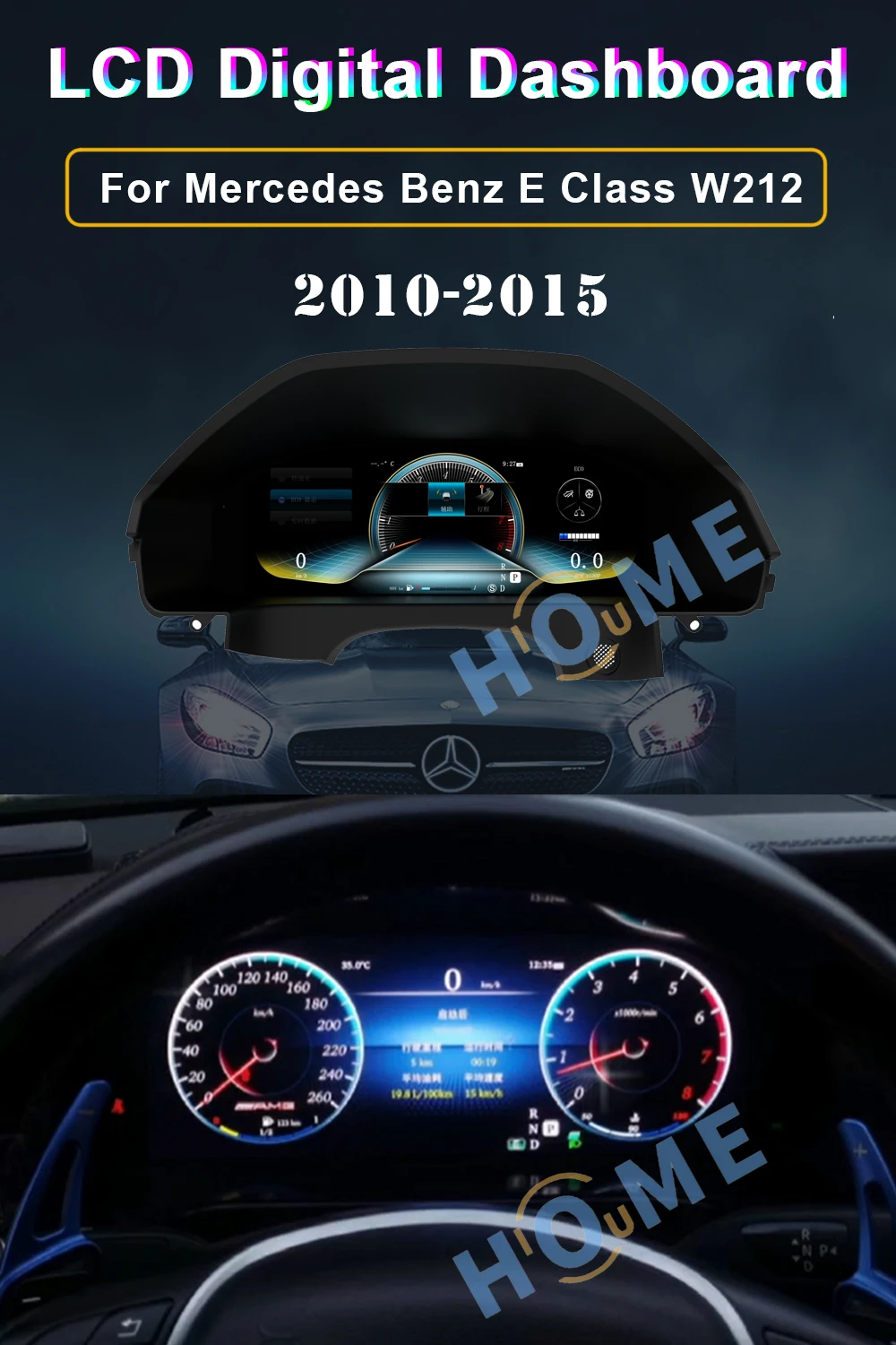 JT Digital Dashboard Panel Virtual Instrument Cluster CockPit LCD Speedometer For Mercedes Benz For E-Class For W212 2010-2015