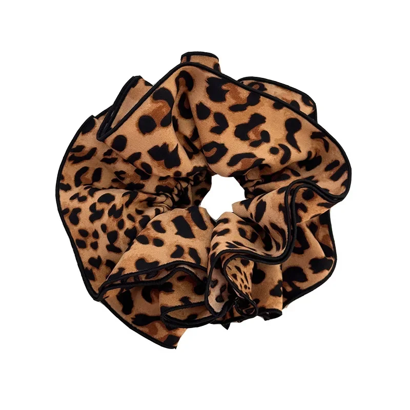 Leopard print Large girl women hair accessoires rubber band for adults scrunchie elastic korean vintage popular leading fashion