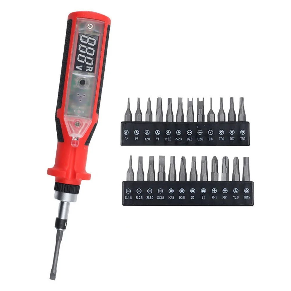 Digital Voltage Tester Pen With LED Light & Ratchet Screwdriver Safe Test Pencil Voltmeter Power With Screwdriver Set
