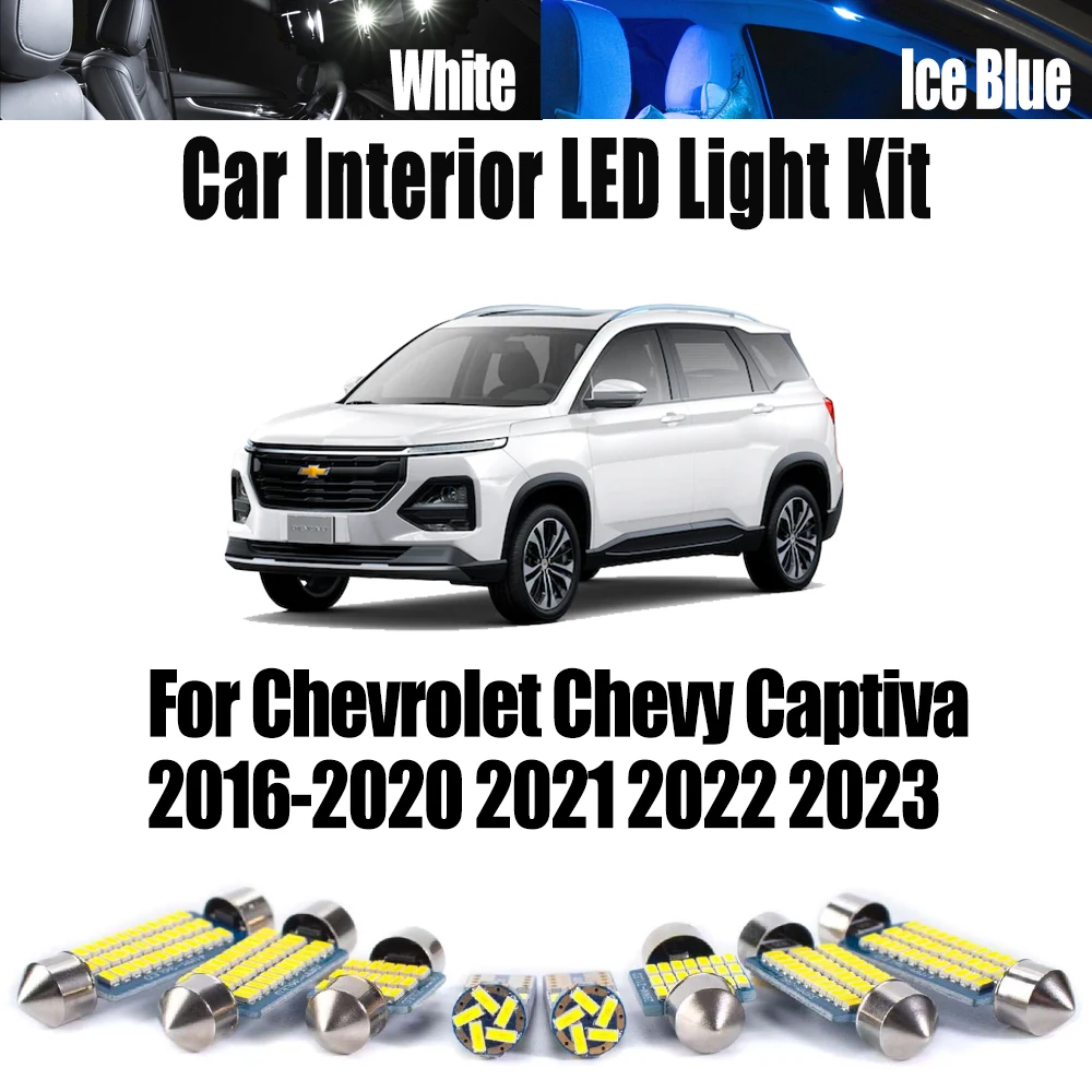 

14Pcs Canbus For Chevrolet Chevy Captiva 2016- 2021 2022 2023 LED Interior Dome Vanity Mirror License Plate Light Kit Car Bulbs