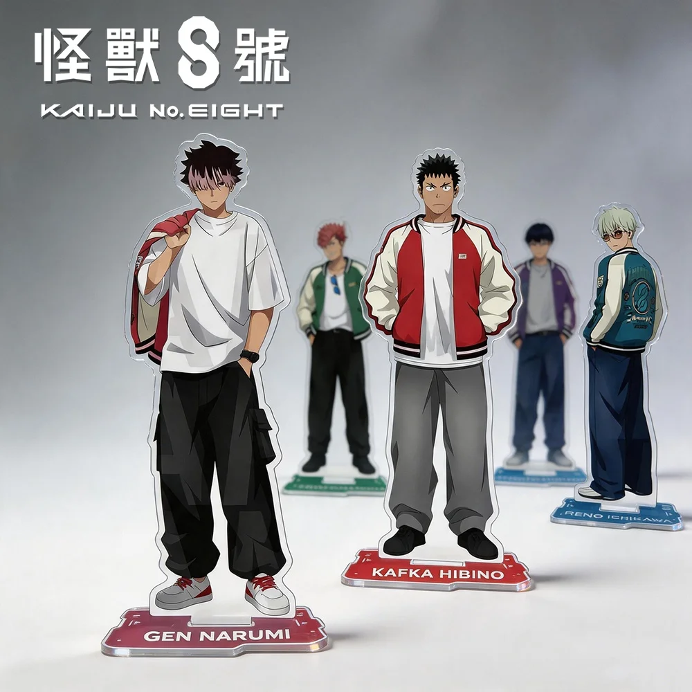 Anime Kaiju No 8 Acrylic Stand Keychain Kafka Hibino Gen Narumi Q Version Chibi Cartoon Figure Desktop Decor Character Merch