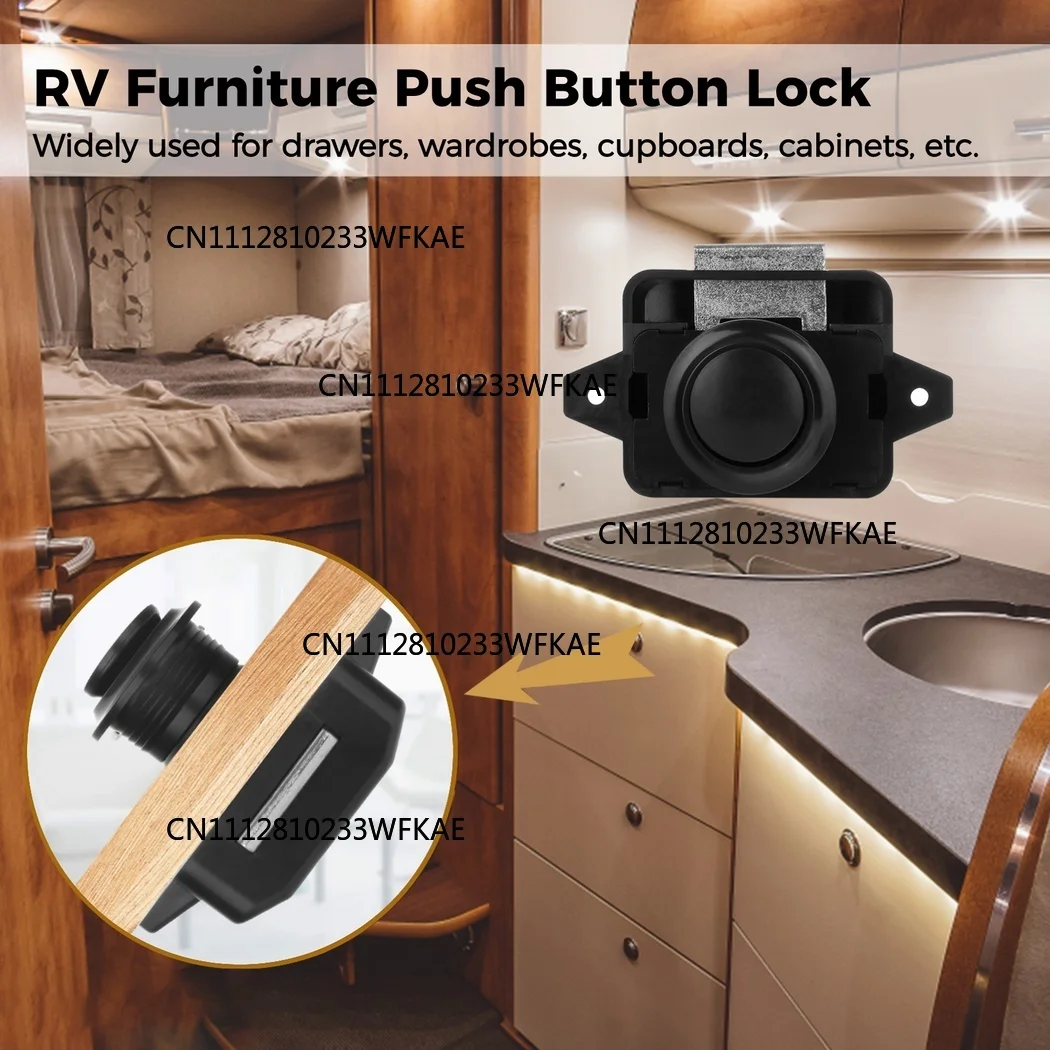 10Pcs RV Push Button Locks Furniture Button Catch for Closet Cupboard Cabinet Doors Furniture Push Button Latch For Motorhome RV